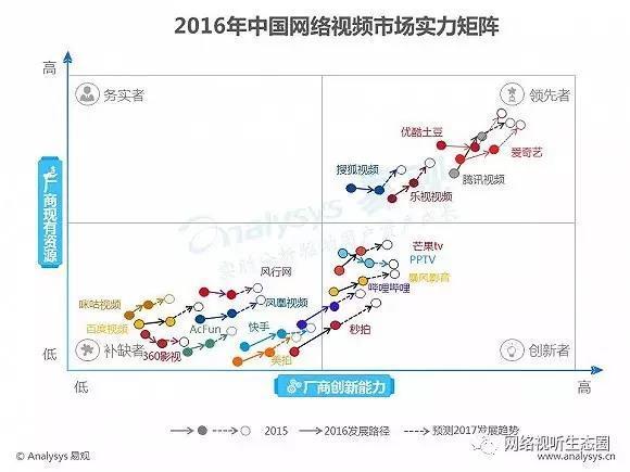 2016年中國(guó)網(wǎng)絡(luò)視頻市場(chǎng)實(shí)力矩陣分析
